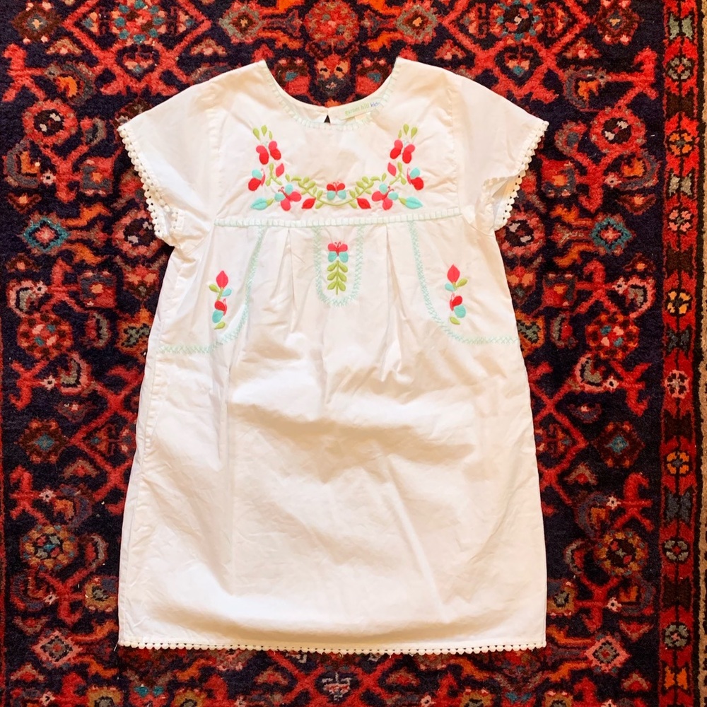 Garnet Hill Girls' Embroidered Woven Dress